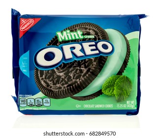 Winneconne, WI - 23 July 2017: A Package Of Mint Oreo On An Isolated Background.