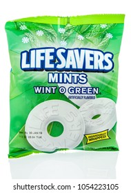 Winneconne, WI - 25 March 2018:  A Bag Of Life Savers Mints In Wint O Green Flavor On An Isolated Background.