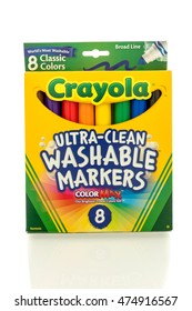 Winneconne, WI - 27 August 2016:  Box Of Crayola Ultra Clean Washable Markers On An Isolated Background.