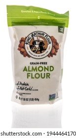 Winneconne, WI - 27 March 2021: A Package Of King Arthur Almond Flour On An Isolated Background