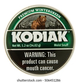 Winneconne, WI - 29 October 2016:  Can Of Kodiak Chewing Tobacco On An Isolated Background.