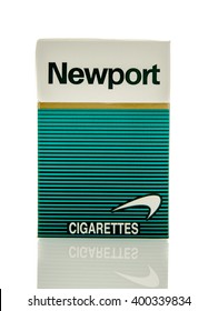 Winneconne, WI - 3 April 2016:  Box Of Newport Menthol Cigarette's On An Isolated Background.  