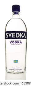 Winneconne, WI - 3 May 2017: A bottle of Svedka vodka on an isolated background.