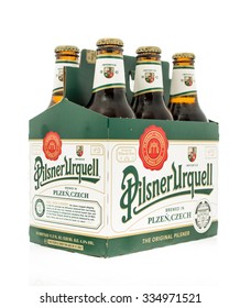 Winneconne, WI -3 Nov 2015: Six Pack Of Pilsner Urquell Beer.