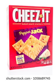 Winneconne, WI -  30 March 2018: A Box Of Cheez It Crackers In Pepper Jack Flavor On An Isolated Background.