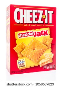 Winneconne, WI -  30 March 2018: A Box Of Cheez It Crackers In Cheddar Jack Flavor On An Isolated Background.