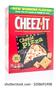 Winneconne, WI -  30 March 2018: A Box Of Cheez It Crackers In Pizza Cheese Flavor On An Isolated Background.