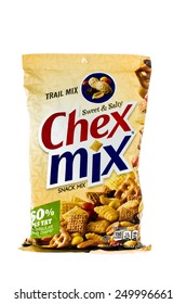 Winneconne, WI - 4 February 2015: Bag Of Chex Mix  Trail Mix Sweet & Salty Snack Mix. Created In 1985 As Pre-packaged And Is Now Owned By General Mills.