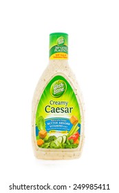 Winneconne, WI - 4February 2015: Bottle Of Wishbone Creamy Caesar Salad Dressing Created In 1945 And Is Located In Parsippany, NJ.