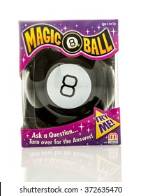 Winneconne, WI - 5 Feb 2016:  Box of the original Magic 8 Ball made by Mattel.