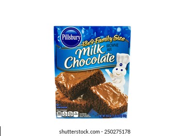 Winneconne, WI - 5 February 2015: Box Of Pillsbury Milk Chocolate Brownie Mix.