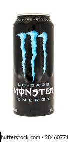 Winneconne, WI - 5 June 2015:  Can Of Monster Lo-carb Energy Drink