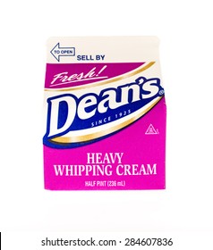 Winneconne, WI - 5 June 2015:  Carton Of Dean's Heavy Whipping Cream.