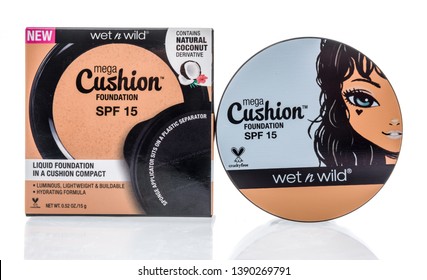 Winneconne, WI -  5 May 2019 : A Package Of Wet N Wild Mega Cushion Liquid Foundation On An Isolated Background