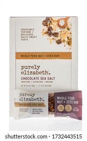 Winneconne,  WI - 5 May 2020:  A Package Of Purely Elizabeth Whole Food Nut Seed Bar On An Isolated Background