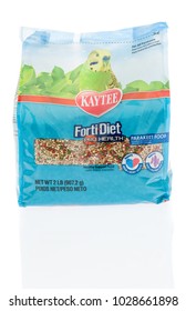 Winneconne, WI - 6 January 2018: A Package Of Kaytee Forti Diet Bird Seed On An Isolated Background.