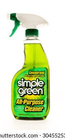 Winneconne, WI - 7 August 2015:  Bottle Of Simpke Green All Purpose Cleaner That Is Safe For The Enviroment.