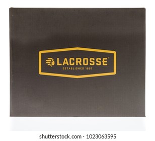 Winneconne, WI - 7 February 2018: A Shoe Box Featuring Lacrosse On An Isolated Background.