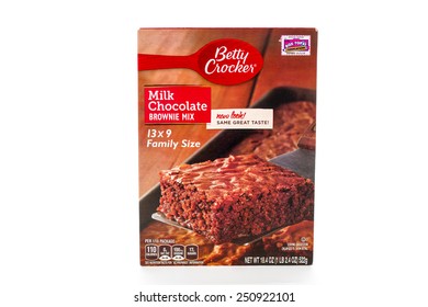 Winneconne, WI - 8 February 2015: Box Of Betty Crocker Milk Chocolate Brownie Mix.