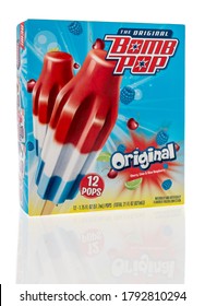 Winneconne , WI - 9 August 2020:  A Package Of The Original Bomb Pop Popsicle On An Isolated Background.