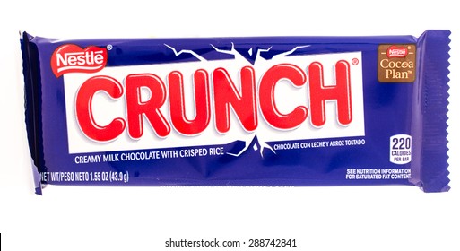 Winneconni, WI - 19 June 2015:  Nestle Crunch candy bar