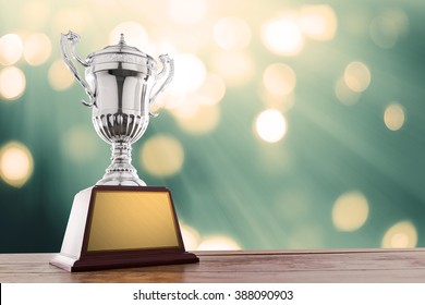 winner cup with abstract background. copy space ready for your winner design.