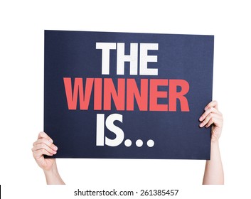The Winner Is... card isolated on white - Shutterstock ID 261385457