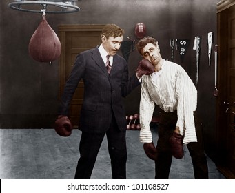 Winner And Loser In Boxing Match