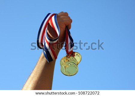 Winning gold medals