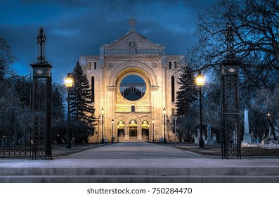 Winnipeg, Manitoba, CA, May 2, 2013: Saint Boniface Cathedral a Roman Catholic basilica and the cathedral of Saint Boniface in Winnipeg, Manitoba, Canada.