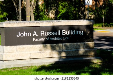 Winnipeg, Manitoba, Canada - July 20 2022: John A. Russell Building, University Of Manitoba, Post COVID 19