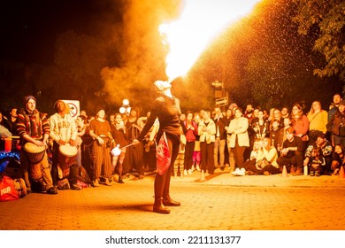 Winnipeg, MB, Canada - September 2022: A Street Performer 