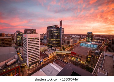 Winnipeg, MB/Canada - October 2020: Downtown Winnipeg on a beautiful autumn sunset
