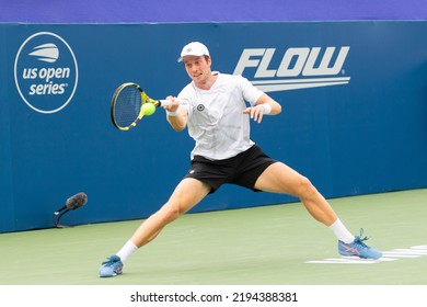 WINSTON-SALEM, NC, USA - AUGUST 25: Botic Van De Zandschulp Plays Benjamin Bonzi In The Quarterfinals On August 25, 2022 At The Winston-Salem Open In Winston-Salem, North Carolina.