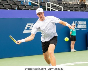 WINSTON-SALEM, NC, USA - AUGUST 25: Botic Van De Zandschulp Plays Benjamin Bonzi In The Quarterfinals On August 25, 2022 At The Winston-Salem Open In Winston-Salem, North Carolina.