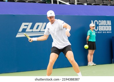 WINSTON-SALEM, NC, USA - AUGUST 25: Botic Van De Zandschulp Plays Benjamin Bonzi In The Quarterfinals On August 25, 2022 At The Winston-Salem Open In Winston-Salem, North Carolina.