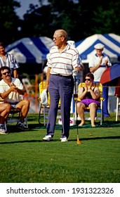 Winston-Salem, North Carolina USA, May 31, 1991
Former President Gerald R. Ford getting ready to tee off at the first hole during the annual Bing Crosby Clambake Golf Tournament 