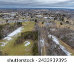 Winter aerial image of Canton, NY in St Lawrence County, on a cloudy afternoon. (02-11-2024)	