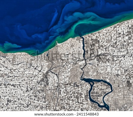 Winter Along the Niagara River. The fastflowing river cuts through a snowy landscape as it flows toward Lake Ontario. Elements of this image furnished by NASA.