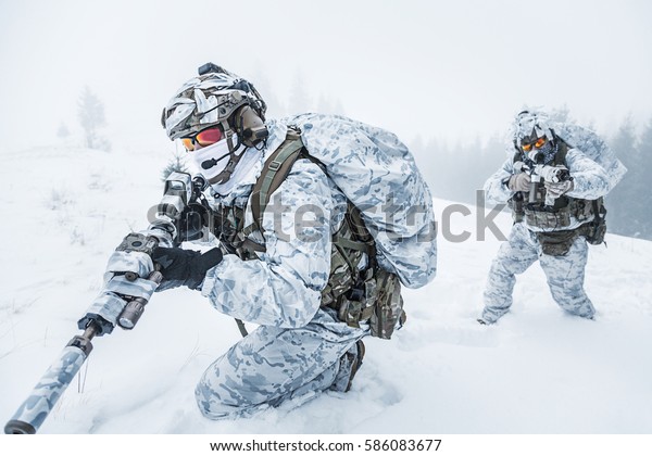 Winter Arctic Mountains Warfare Action Cold Stock Photo (Edit Now ...