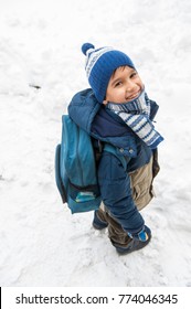 Winter Back To School For Cute Boy Ready