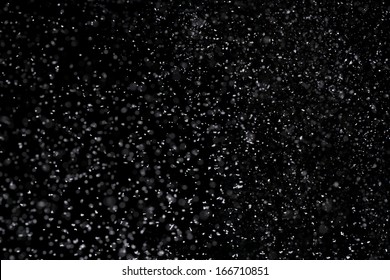 Winter Background. Falling Snow Isolated On Pure Black Background