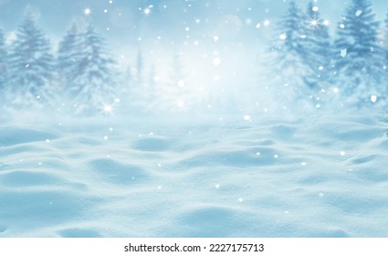 Winter  background with fir trees
Merry christmas and happy new year greeting card with copy-space. Landscape with snow - Powered by Shutterstock