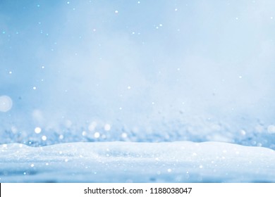 Winter background with snow. Christmas and New Year holidays background 