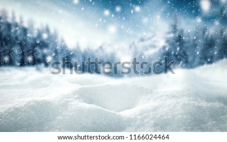 Winter background of snow and frost with free space for your decoration. 