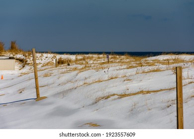 Winter Beach Scene In Sea Girt, New Jersey