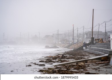 Winter Beach Scene York Maine