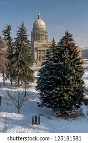 Winter In Boise Idaho With Snow On The Ground