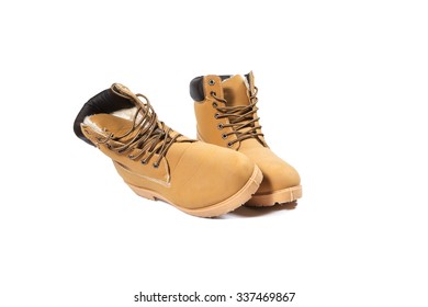 Winter boots on a white background - Shutterstock ID 337469867