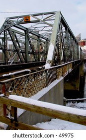 winter bridge over river
